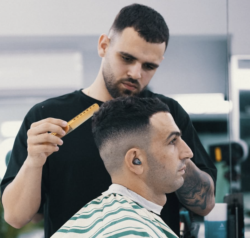 Hector working with precision trimmer